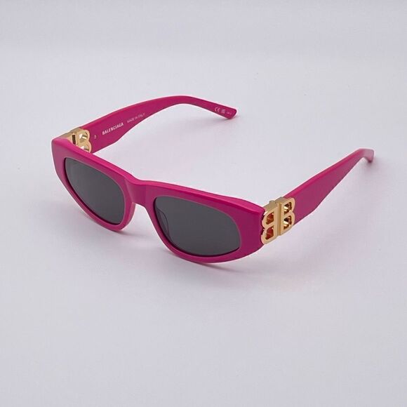 BALENCIAGA Sunglasses BB0095S 006 Pink/Gold/Grey Women NEW - Picture 1 of 10